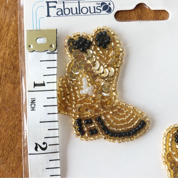 Vinatge Cowboy Boot Beaded Patches - Picture 3 of 3
